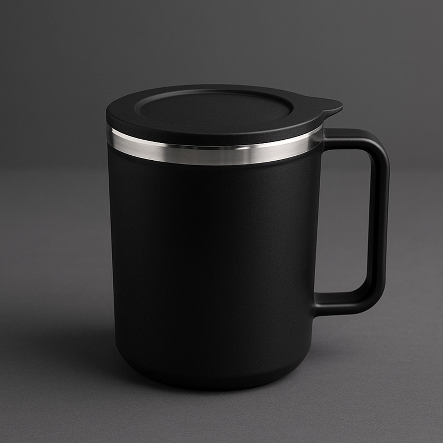 Insulated mug with the silicone lid removed showing the 400ml interior