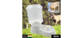 Automatic Pet Water & Food Dispenser – hero product shot with dog drinking