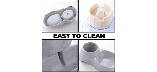 Automatic Pet Water & Food Dispenser – removable parts shown for easy cleaning
