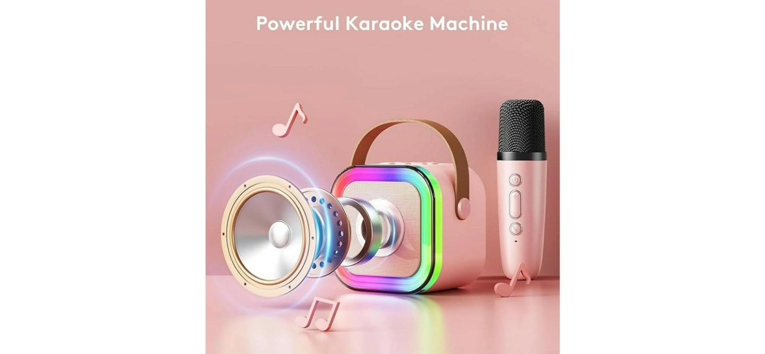 Portable Wireless Karaoke Speaker – exploded view showing internal speaker driver for powerful sound